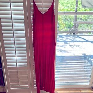 Red linen Lovestitch summer dress, beach or pool cover up